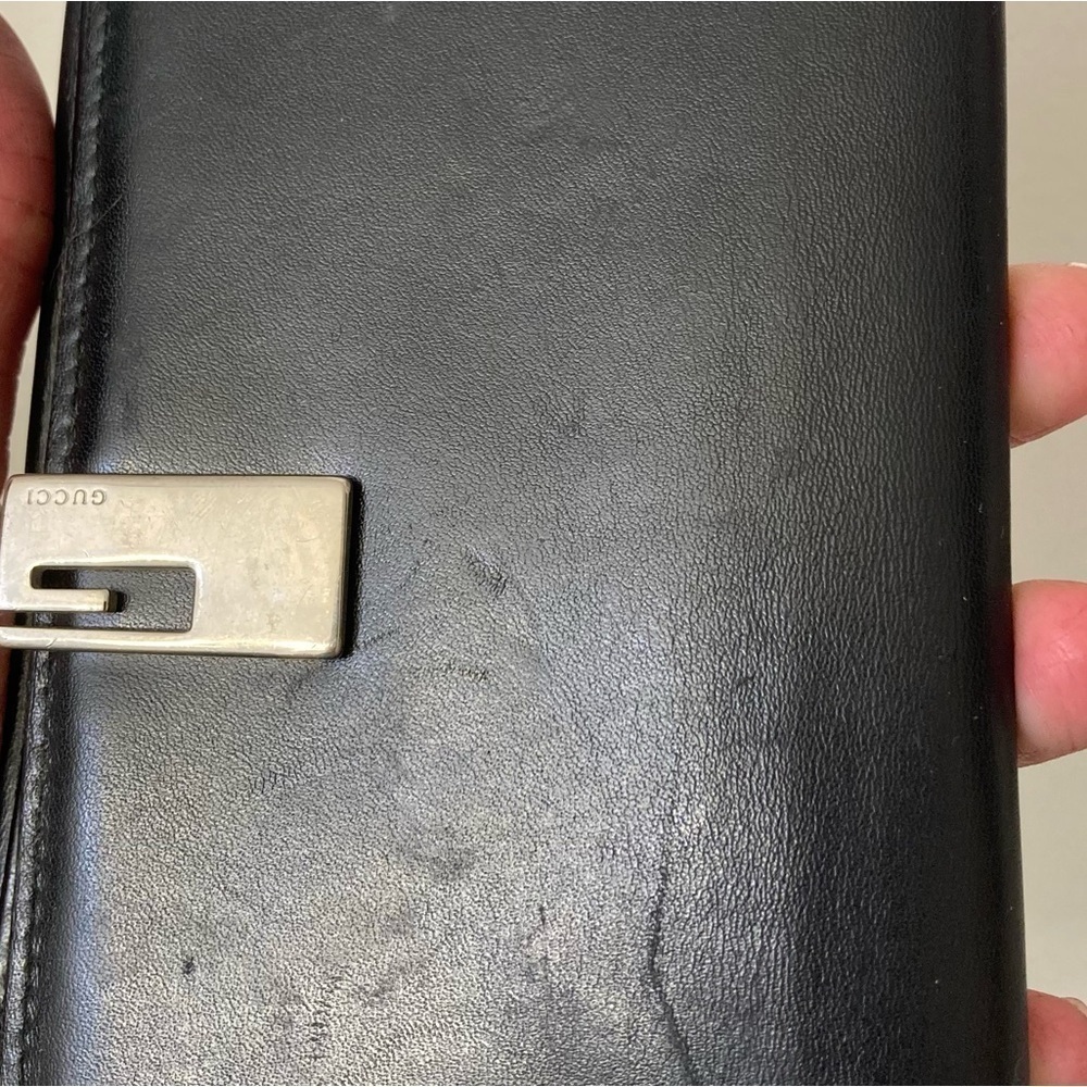 Gucci black leather vintage bling unisex wallet - Picture 12 of 12